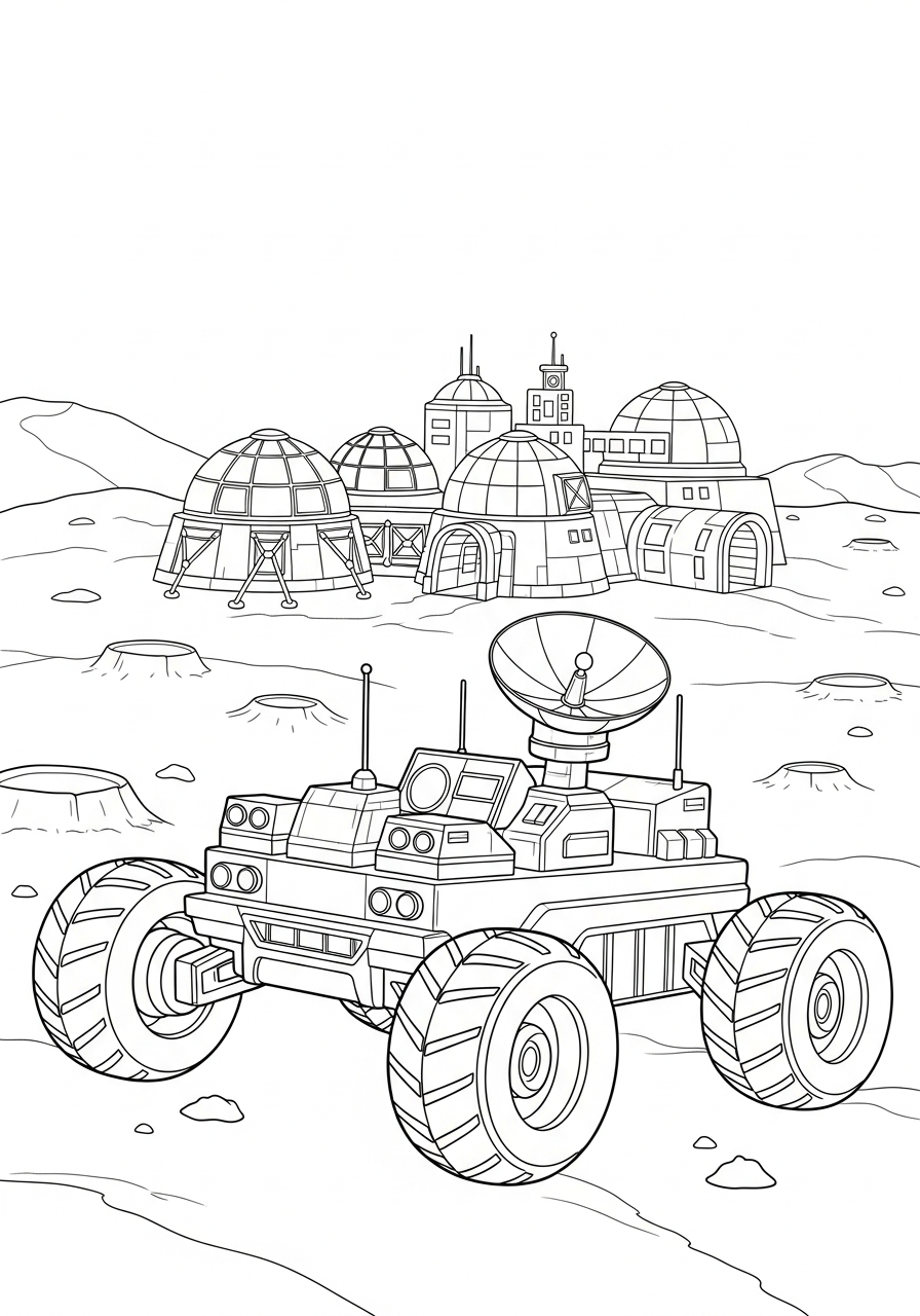 disegni di Rover Lunare da colorare per bambini 1