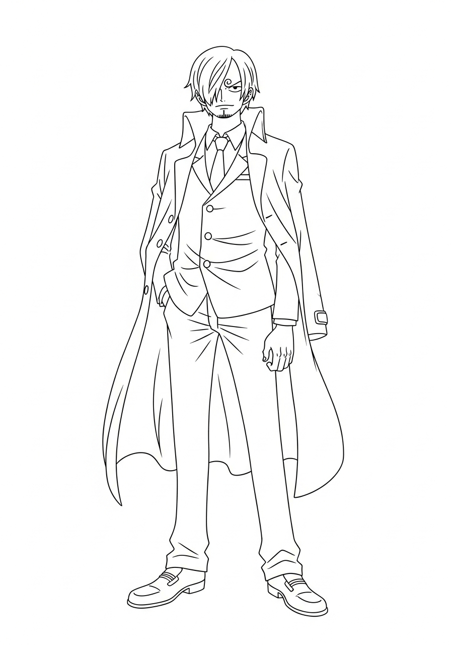 da colorare Sanji disegno facile bambini 1