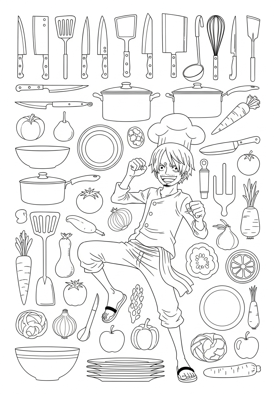 stampe da colorare per bambini Sanji
