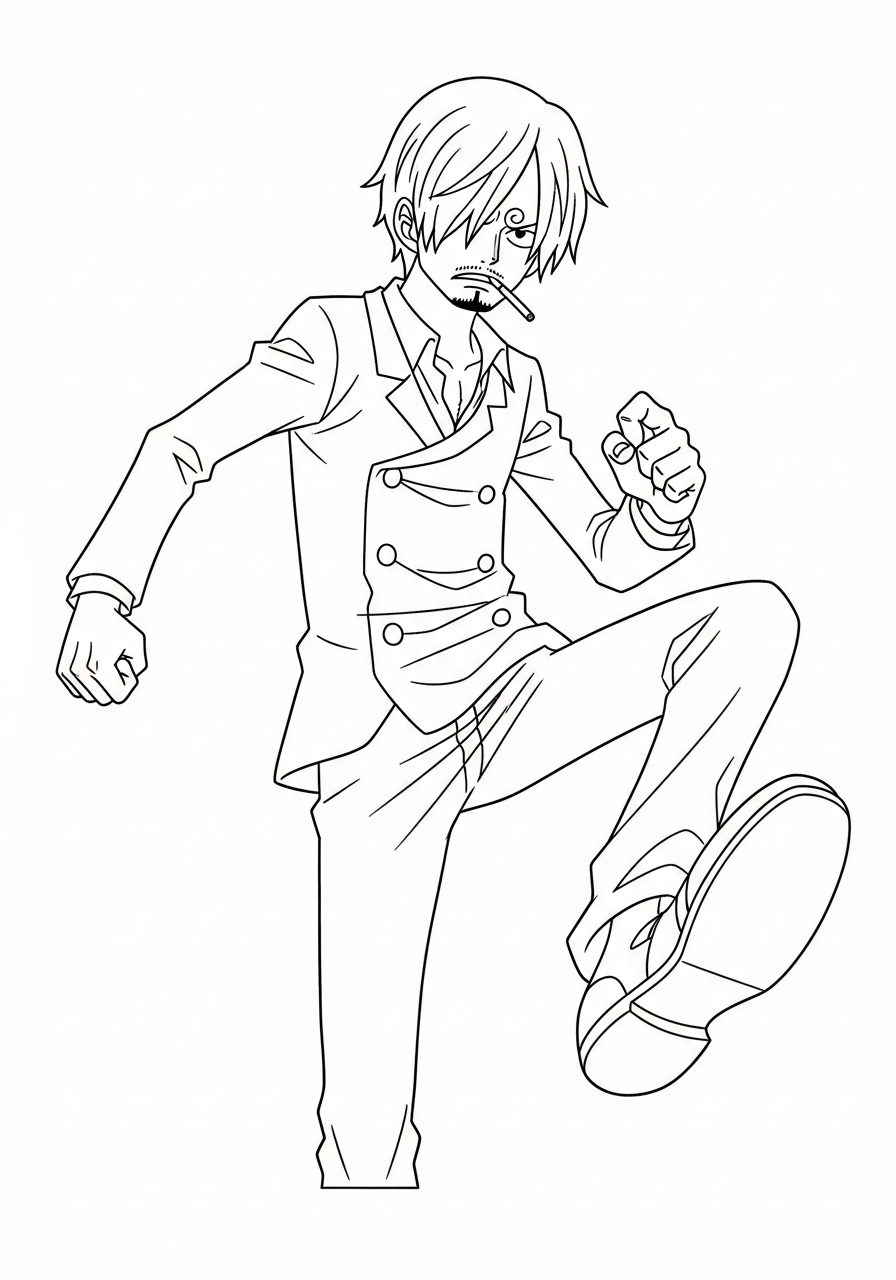 da colorare Sanji disegno facile bambini 2