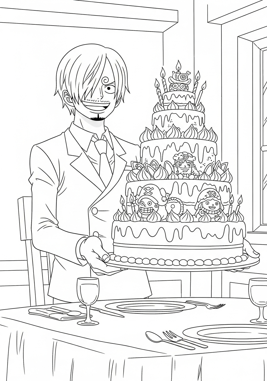 disegni da colorare Sanji per bambini