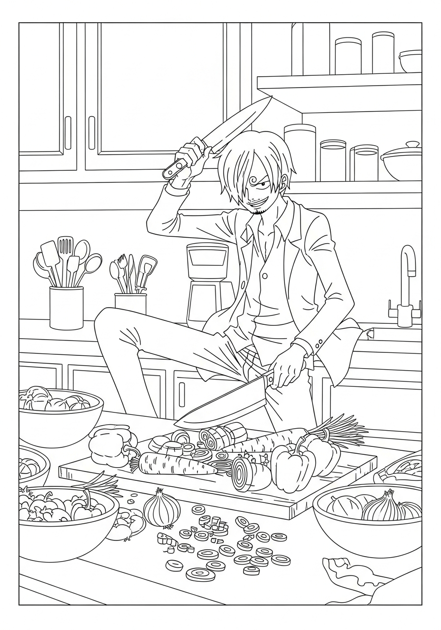 Sanji da colorare a4