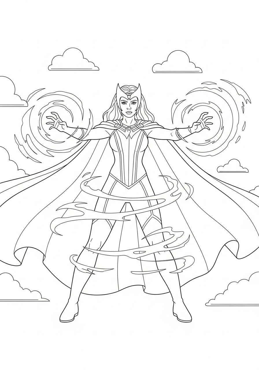 stampe da colorare per bambini Scarlet Witch