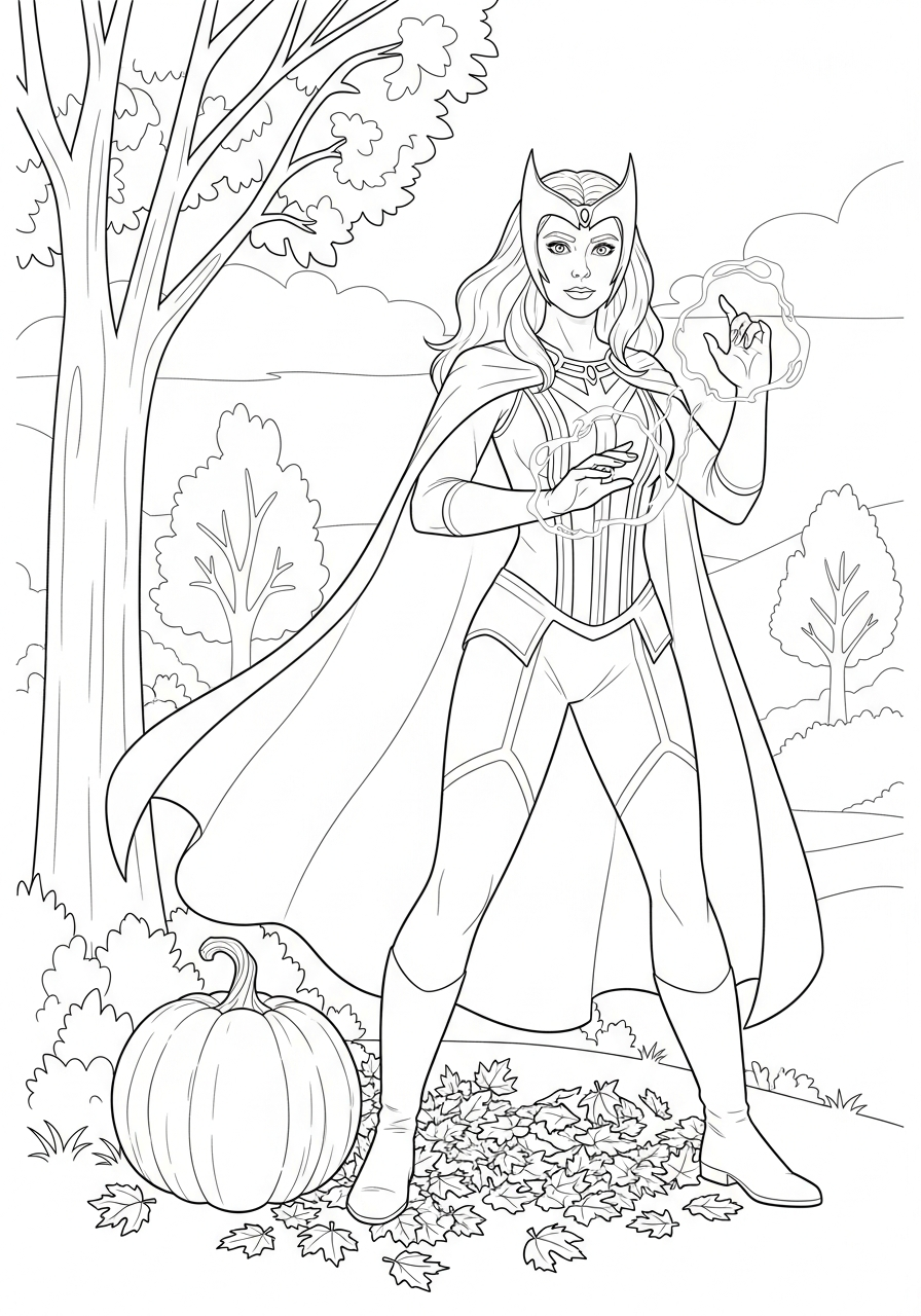 da colorare Scarlet Witch disegno facile bambini