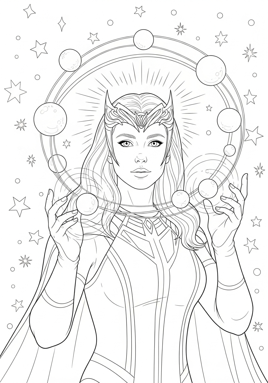 pdf stampare Scarlet Witch da colorare
