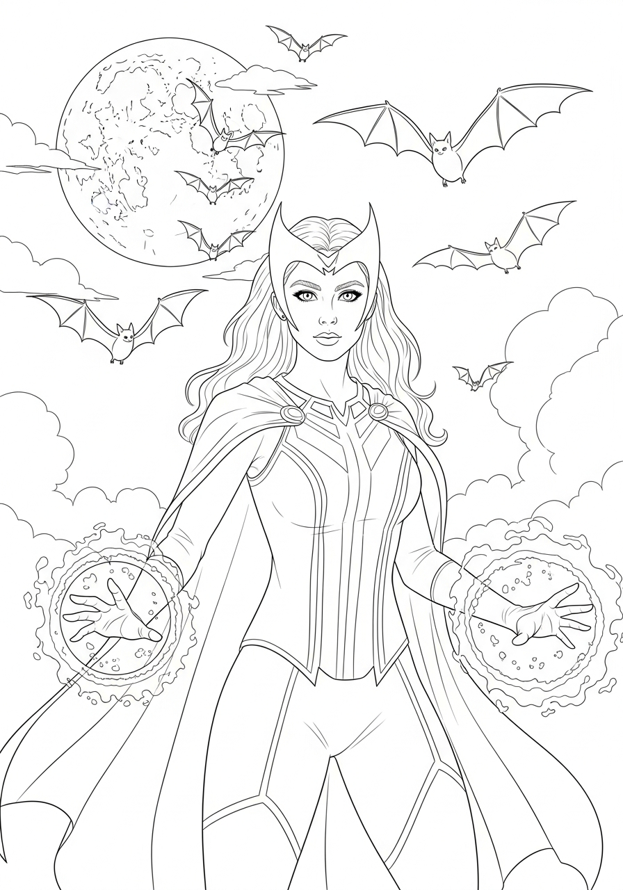 disegno Scarlet Witch da colorare per bambini