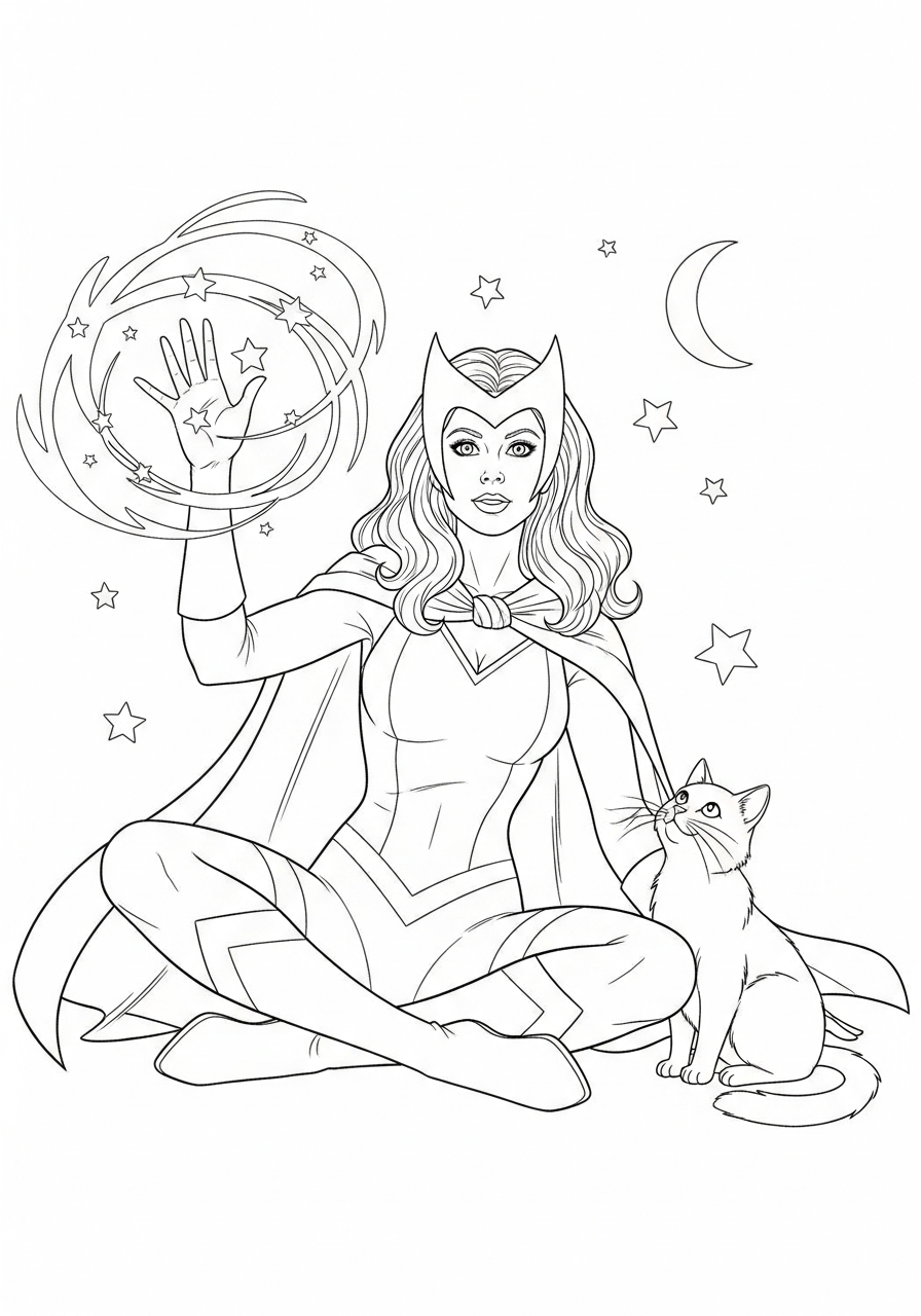disegno Scarlet Witch da colorare