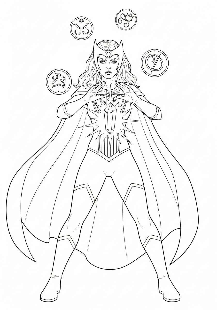 disegni di Scarlet Witch da colorare e stampare