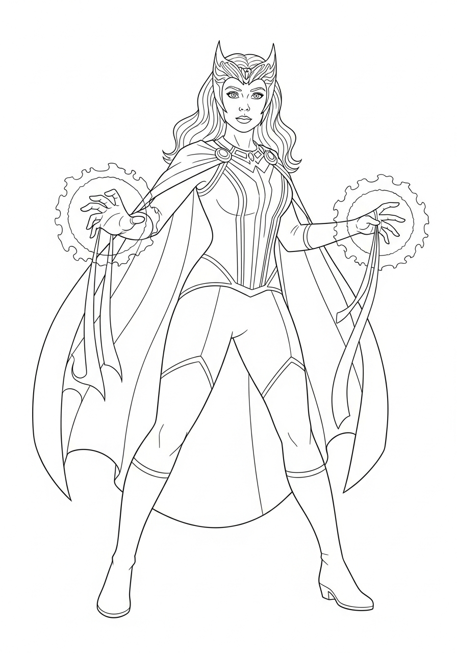 immagini da colorare Scarlet Witch gratis