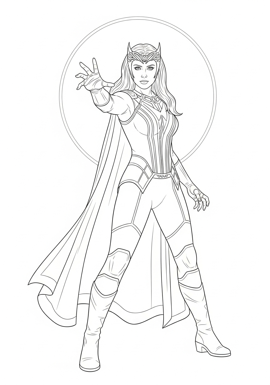 Scarlet Witch da stampare e colorare gratis