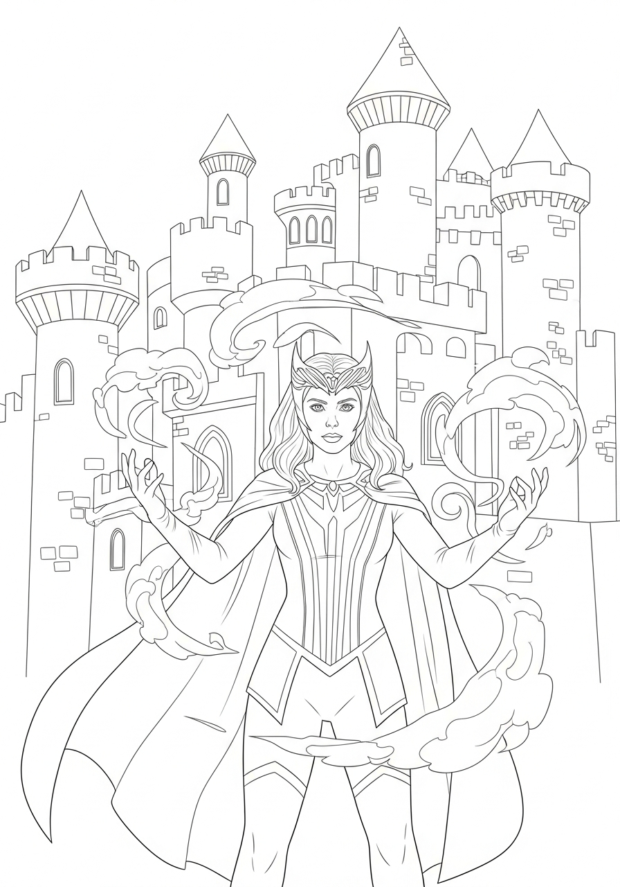 disegni da colorare Scarlet Witch da stampare