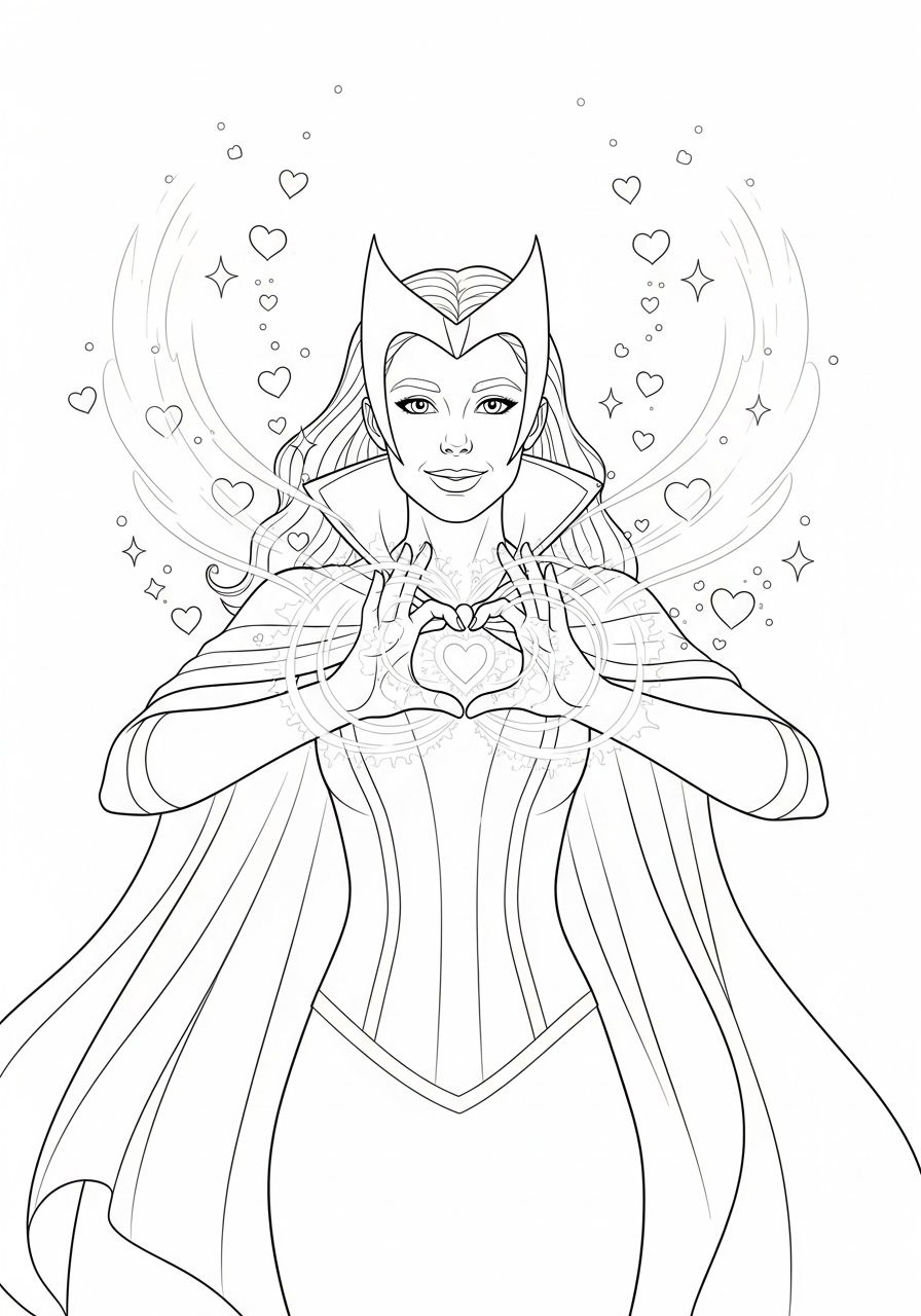 disegno di Scarlet Witch da stampare e colorare