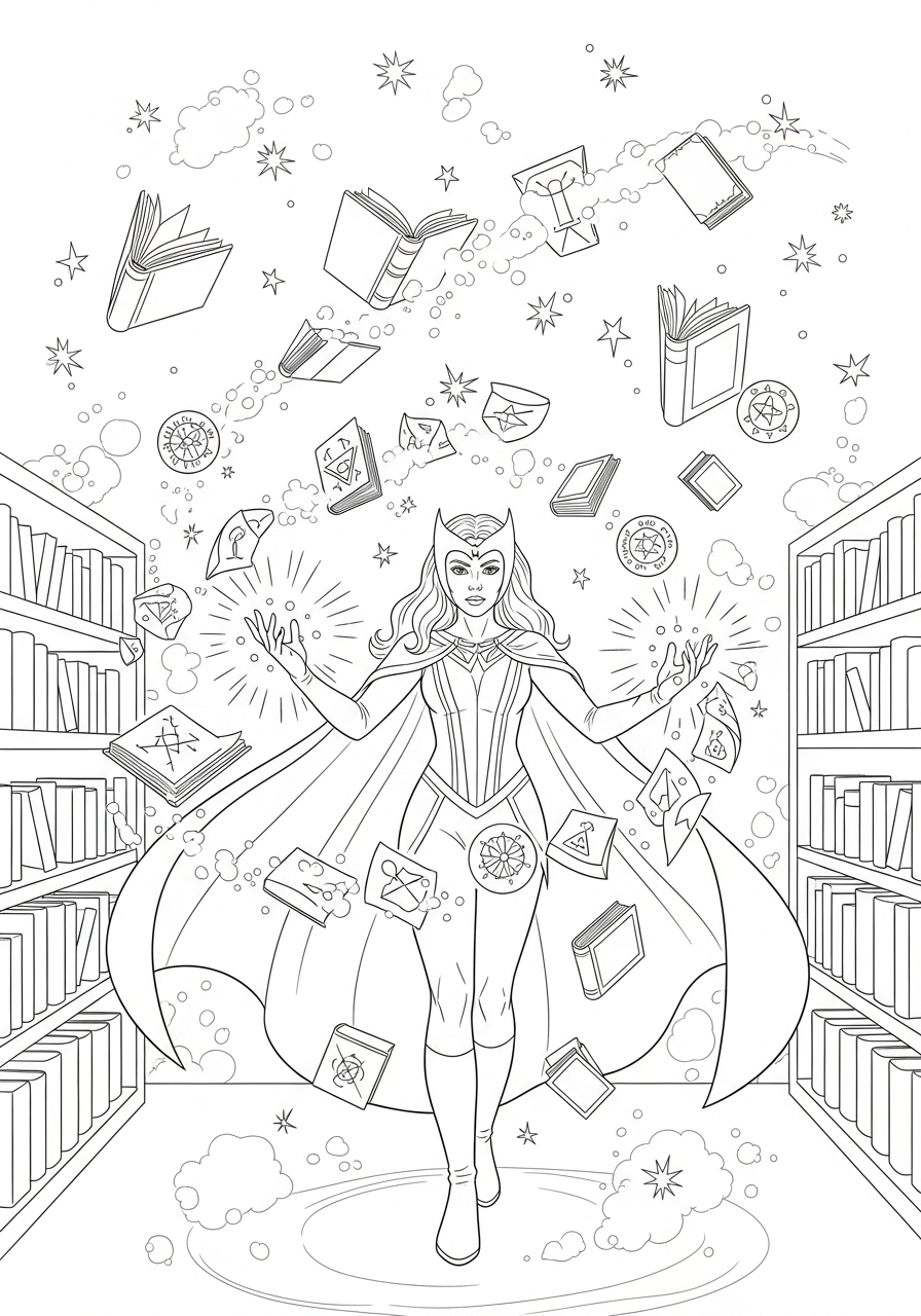 disegni Scarlet Witch da colorare per bambini 1