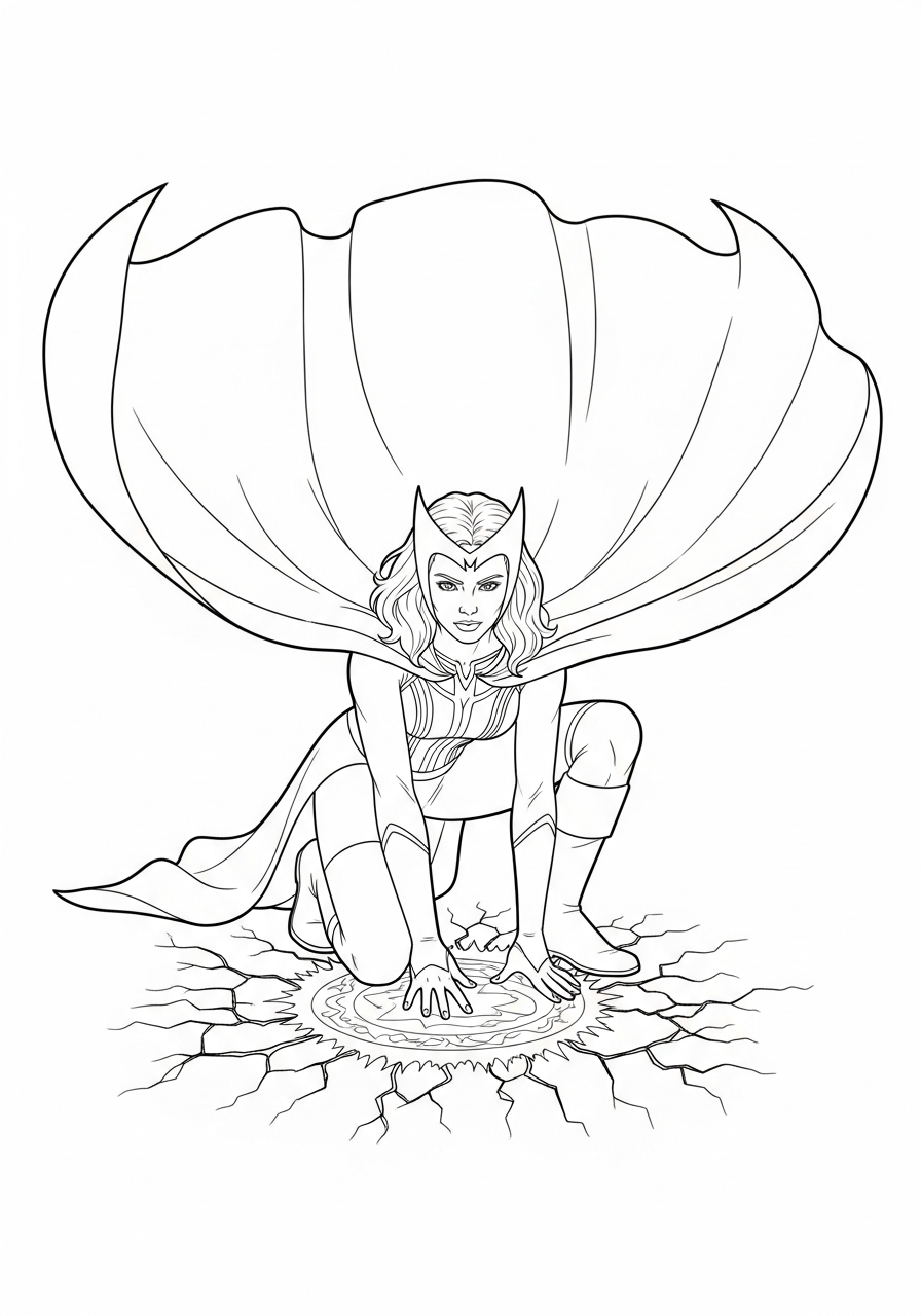 Scarlet Witch da colorare a4
