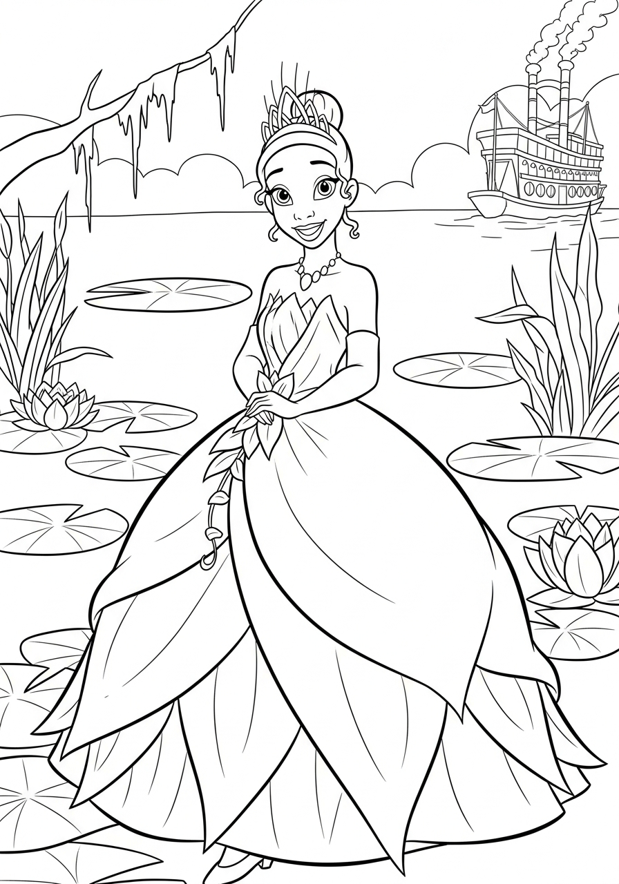 da colorare Tiana disegno facile bambini 2
