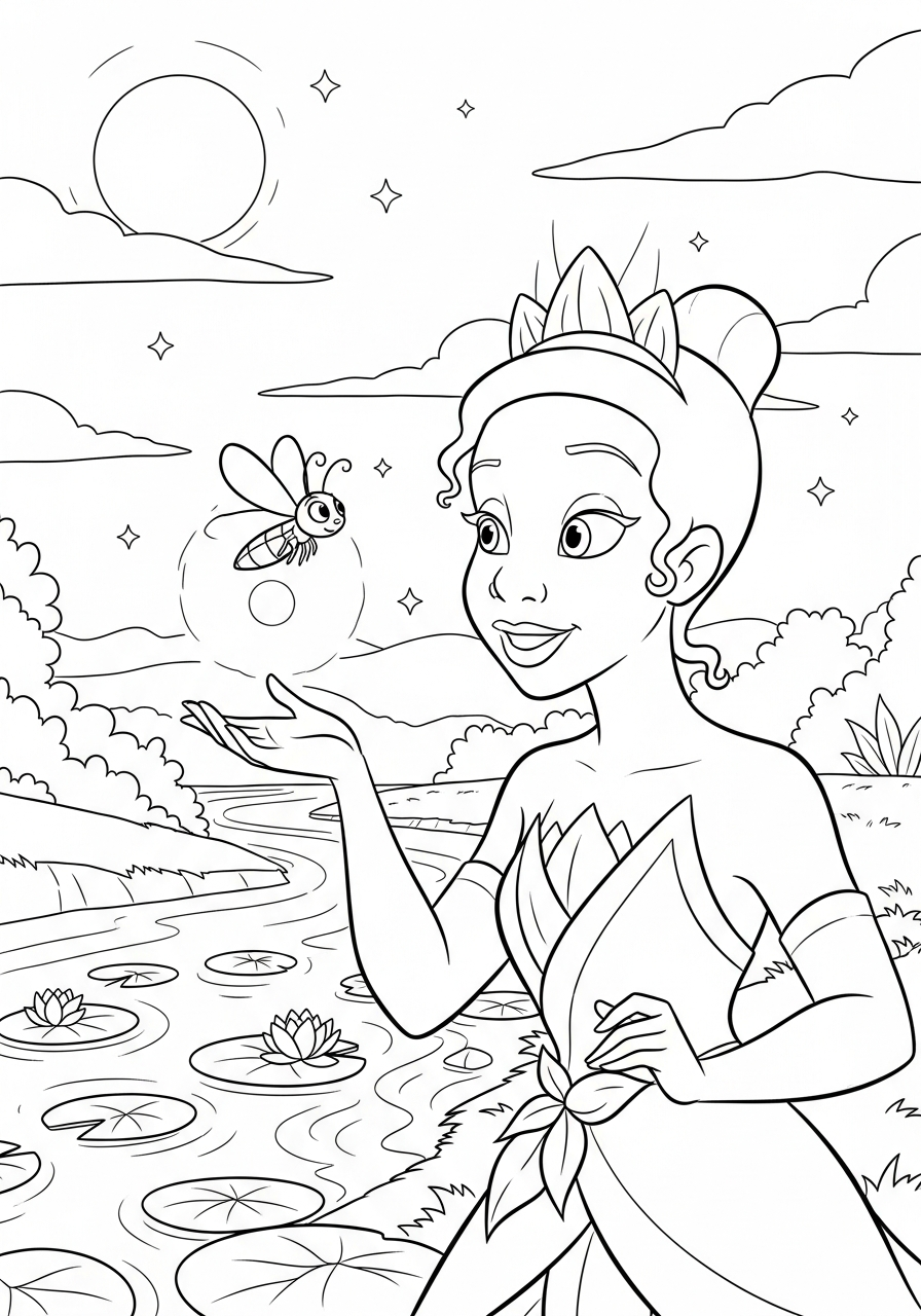 disegni Tiana da colorare