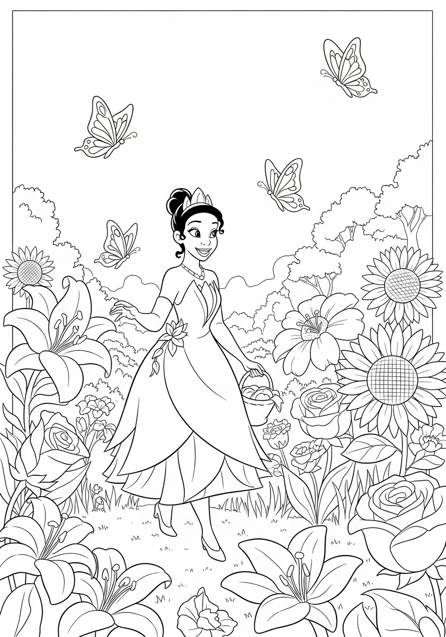 da colorare Tiana disegno facile bambini 1