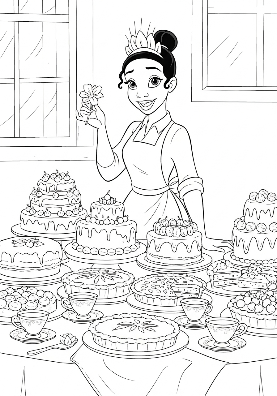 disegni Tiana facili da colorare