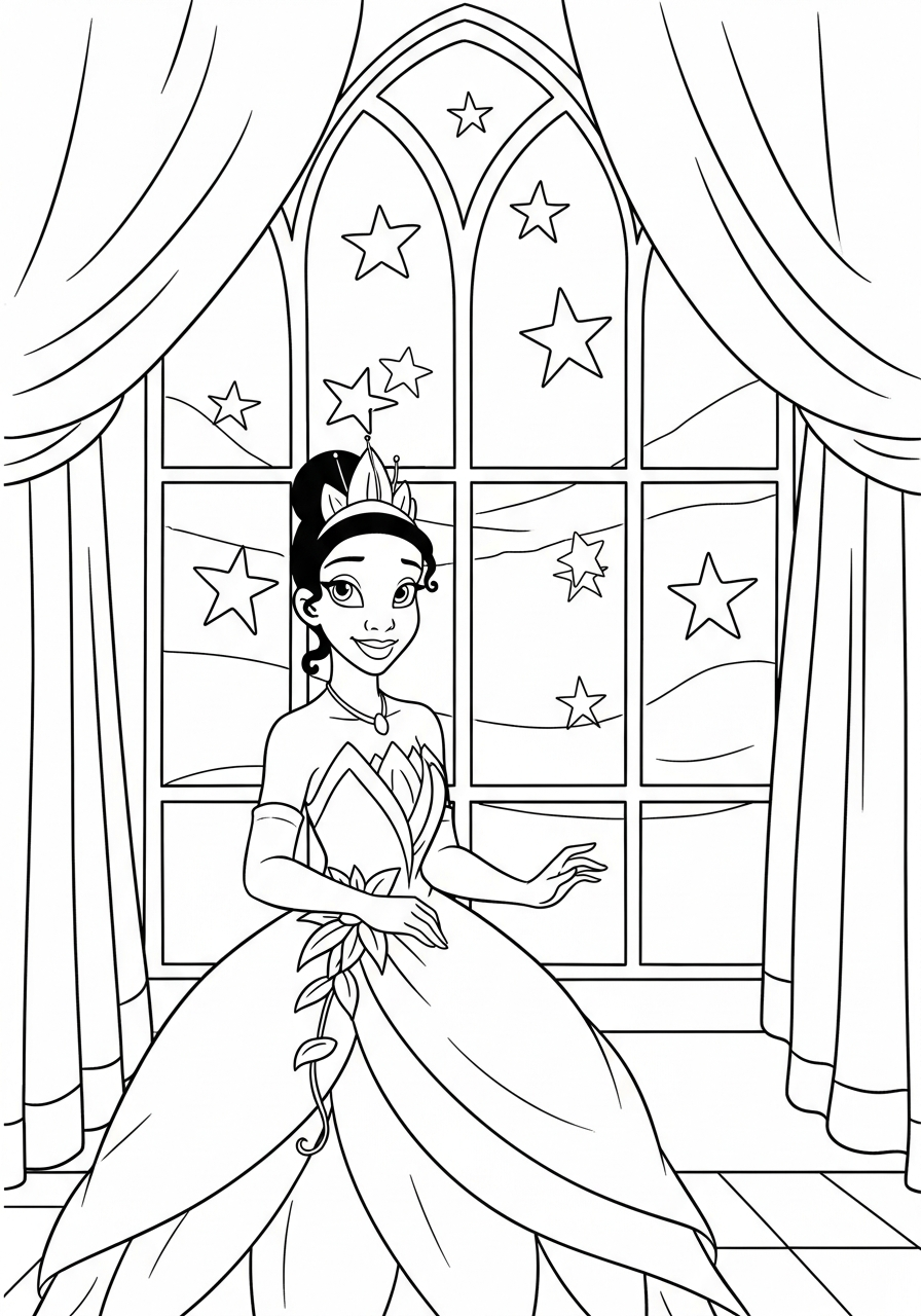 pdf stampare Tiana da colorare