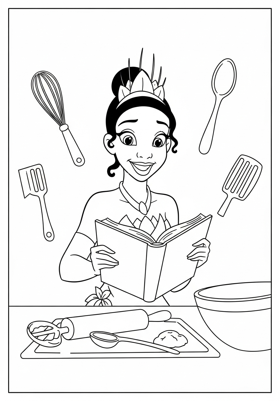 disegni Tiana da colorare pdf