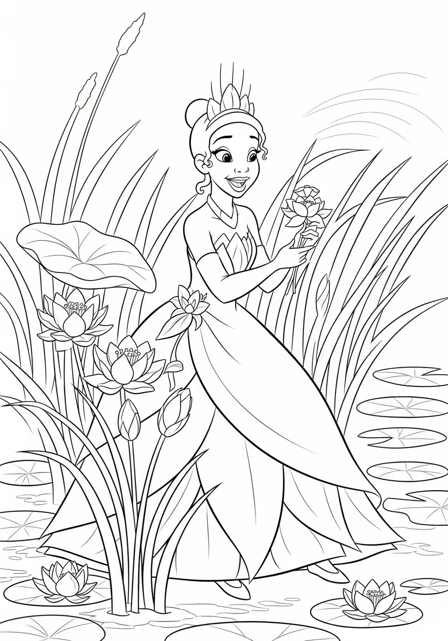 da colorare Tiana disegno facile bambini
