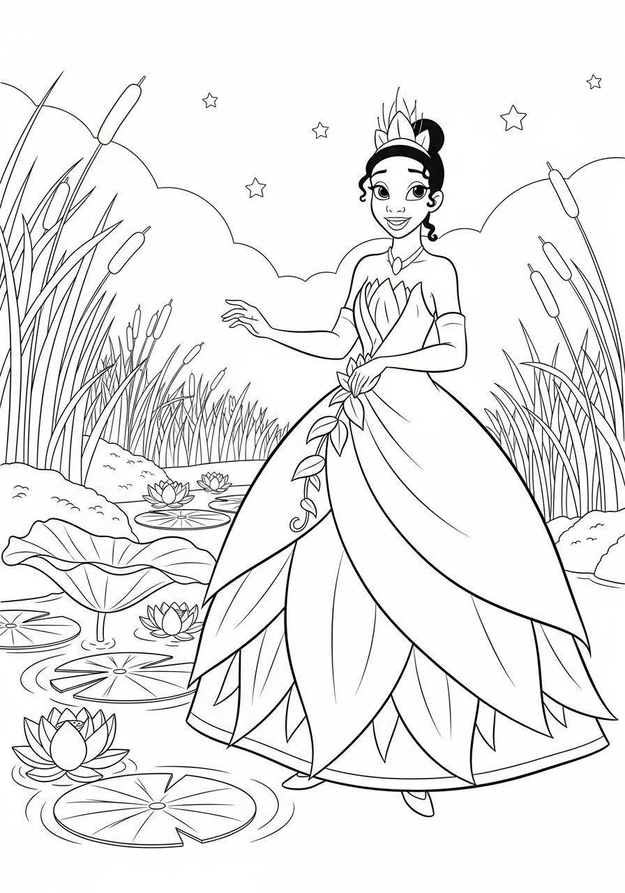 Tiana da colorare e stampare pdf