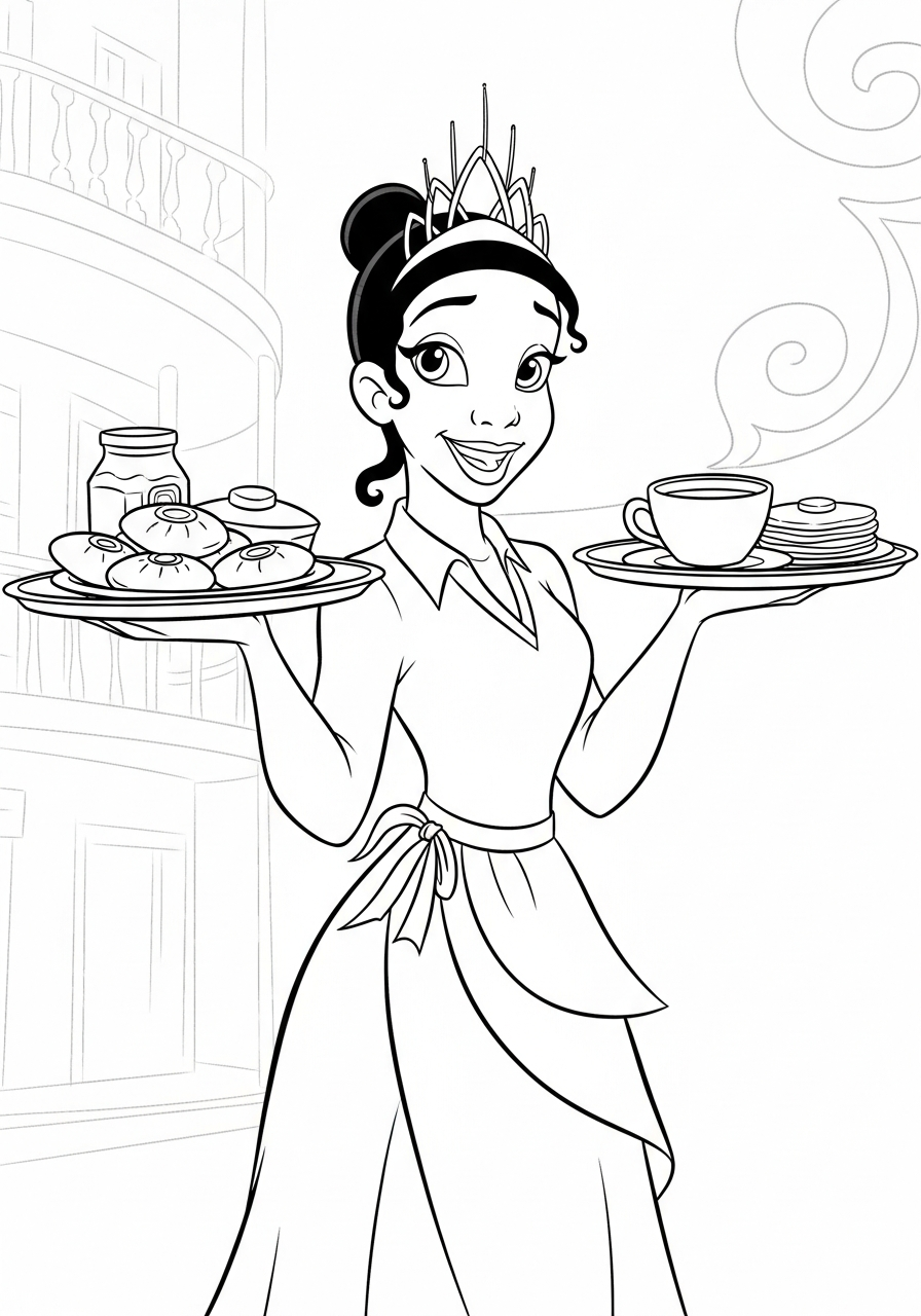 disegni Tiana facili da colorare 1