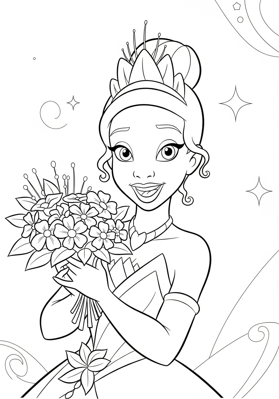 disegni di Tiana da colorare e stampare