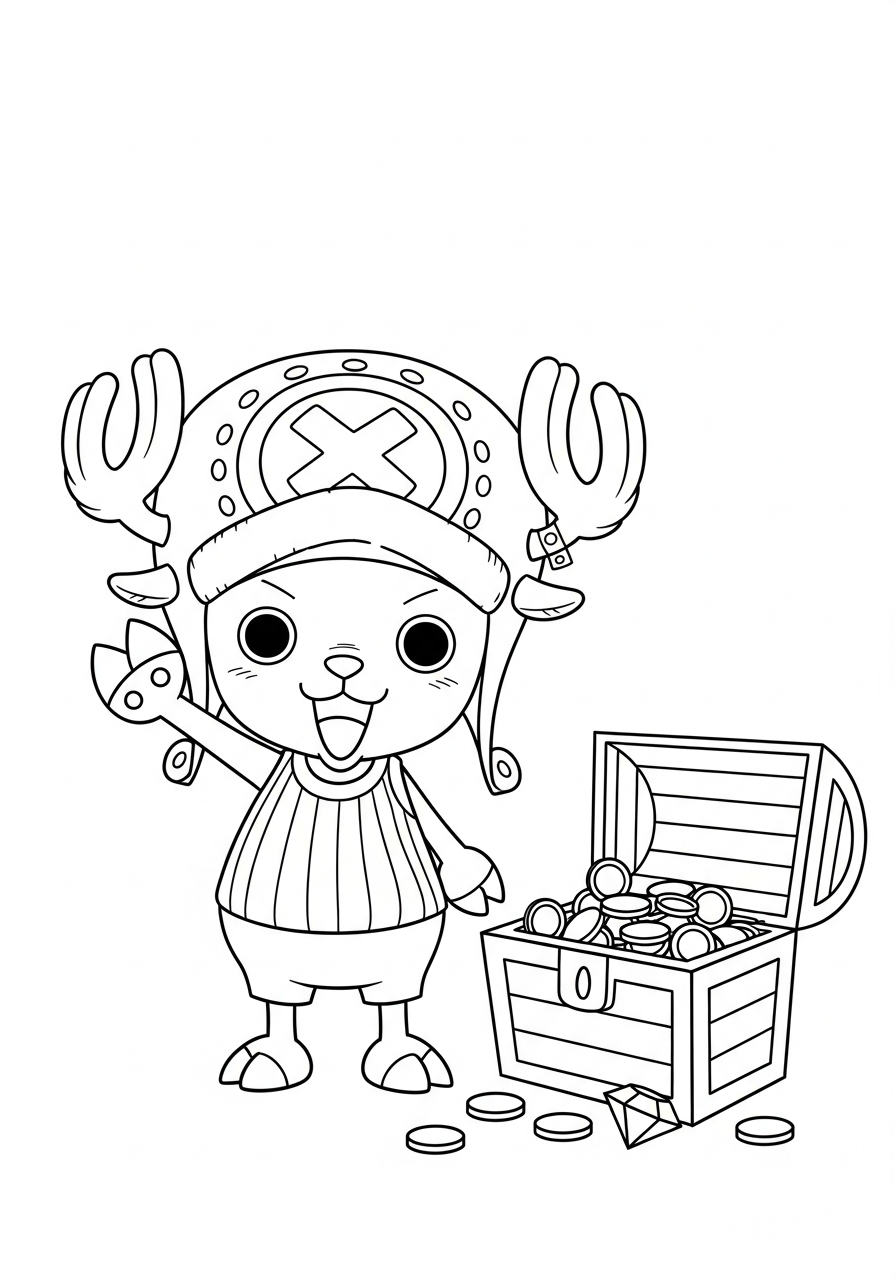 Tony Tony Chopper da stampare e colorare per bambini 1