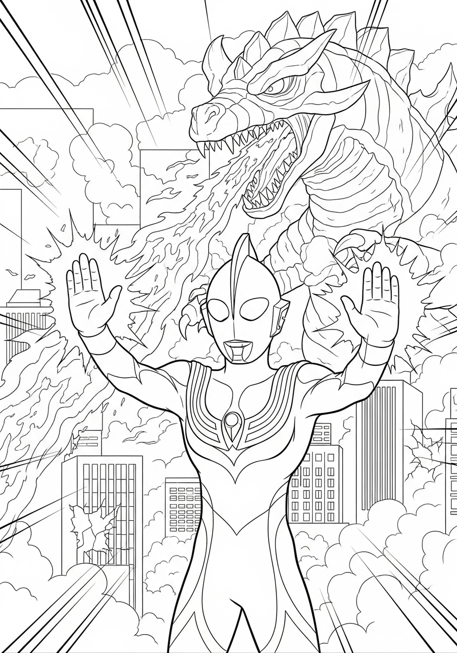 da colorare Ultraman disegno facile bambini 1