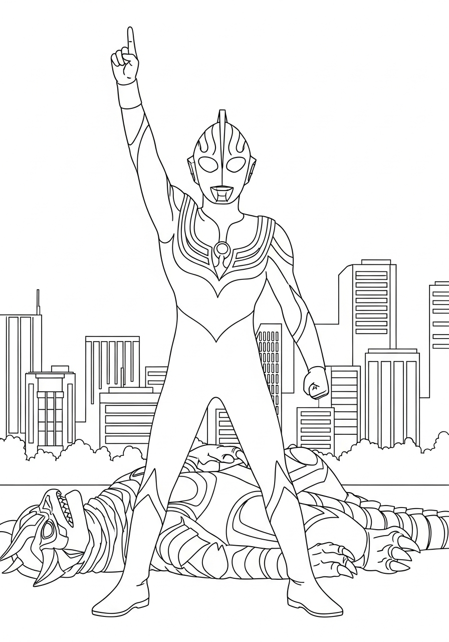 da colorare Ultraman disegno facile bambini