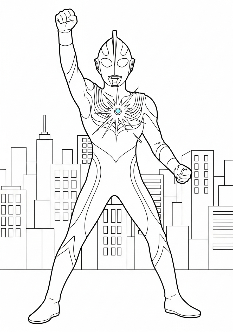 Ultraman disegno da colorare facile 1