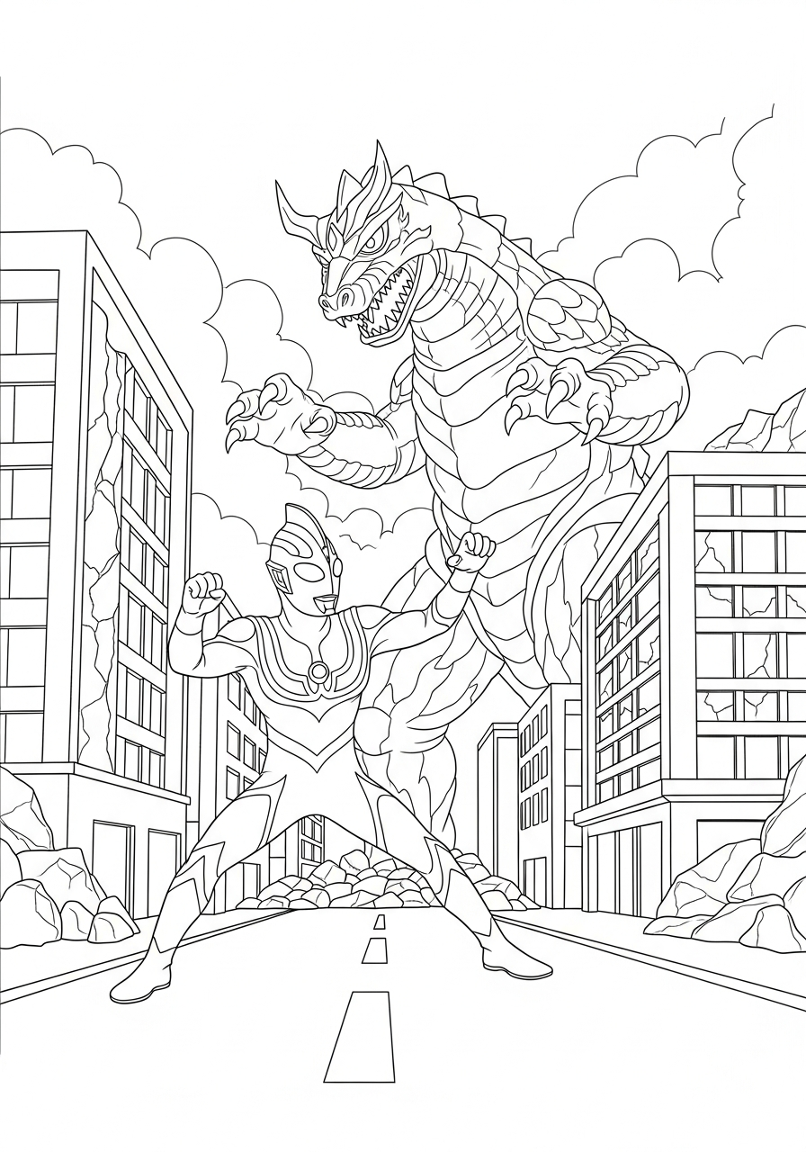 Ultraman disegno da colorare facile