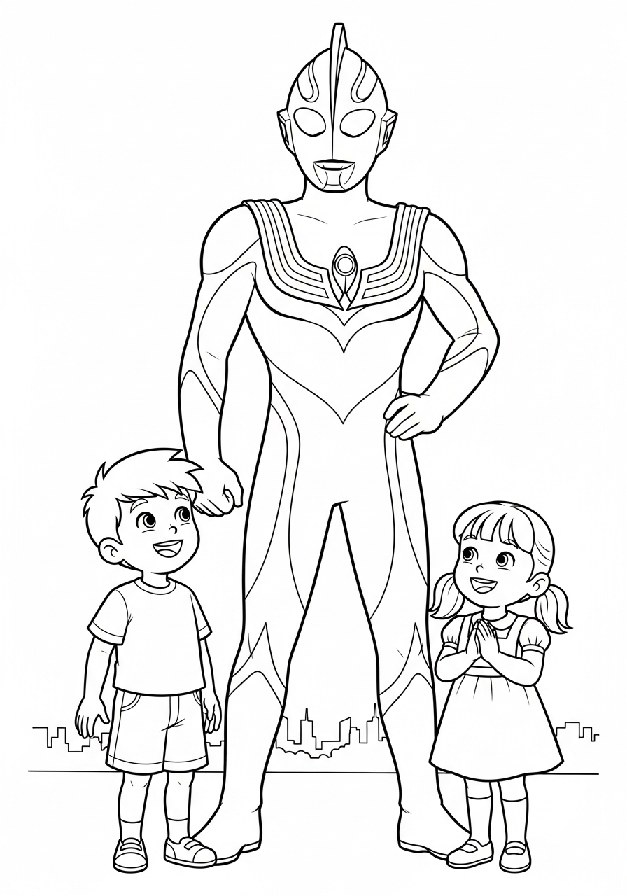 disegni da colorare per bambini pdf Ultraman
