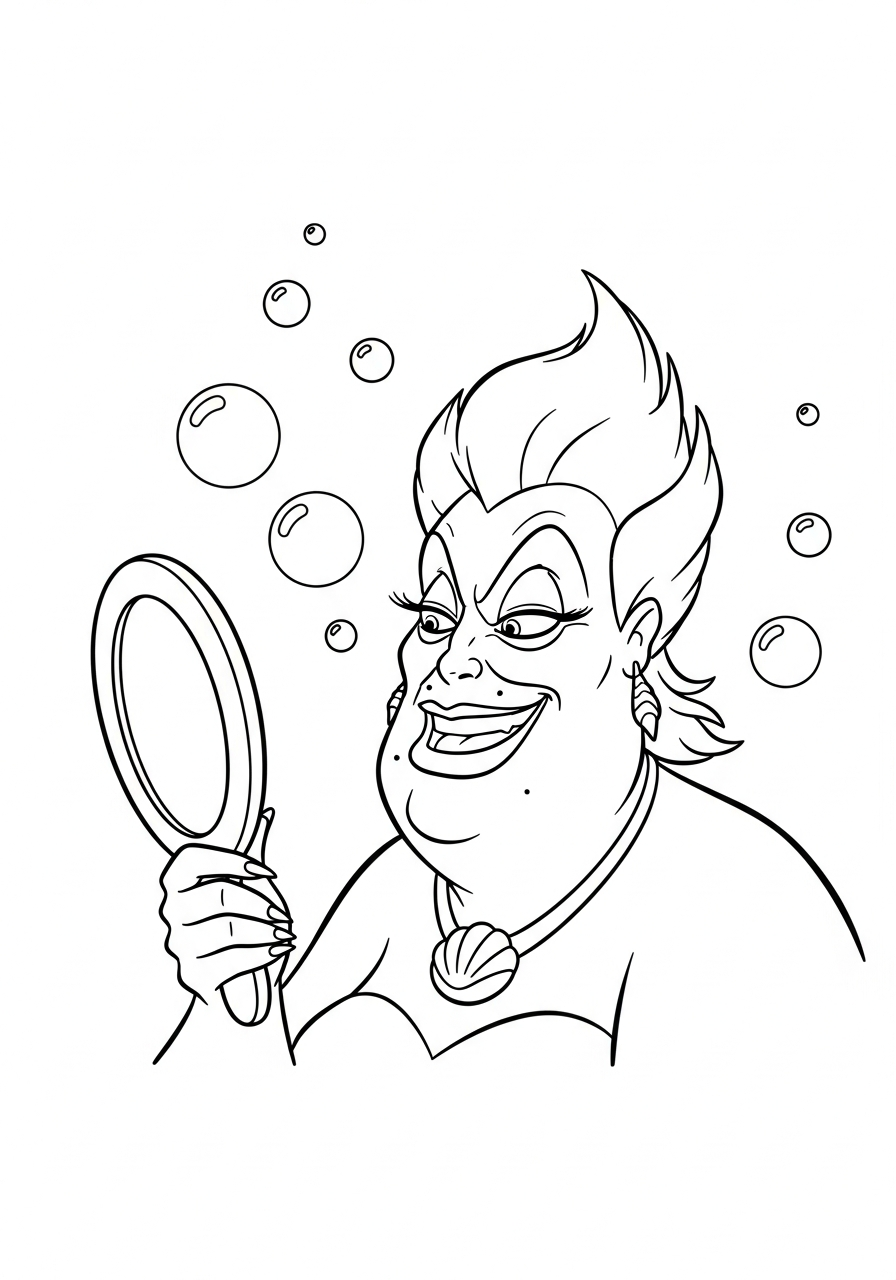 Ursula disegno da colorare facile