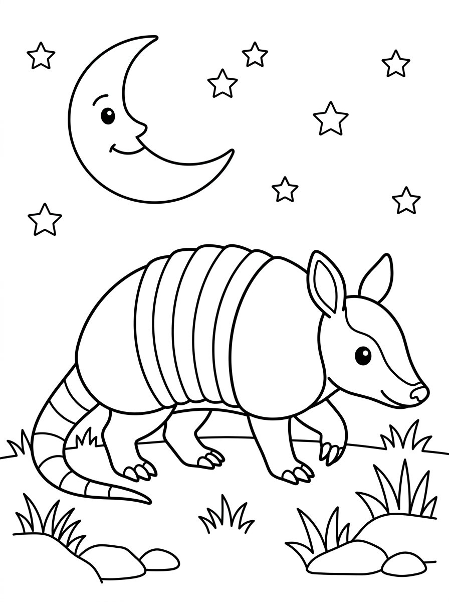 Armadillo 4 armadillo disegno da colorare facile