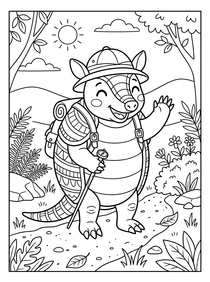 Armadillo 3 immagini da stampare e colorare di armadillo