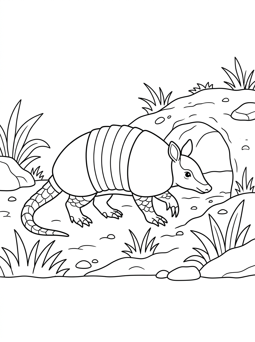 Armadillo 20 armadillo da colorare per bambini