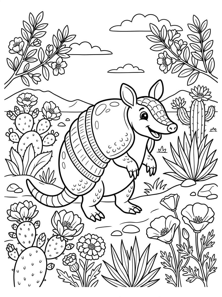 Armadillo 17 disegni armadillo da colorare per bambini