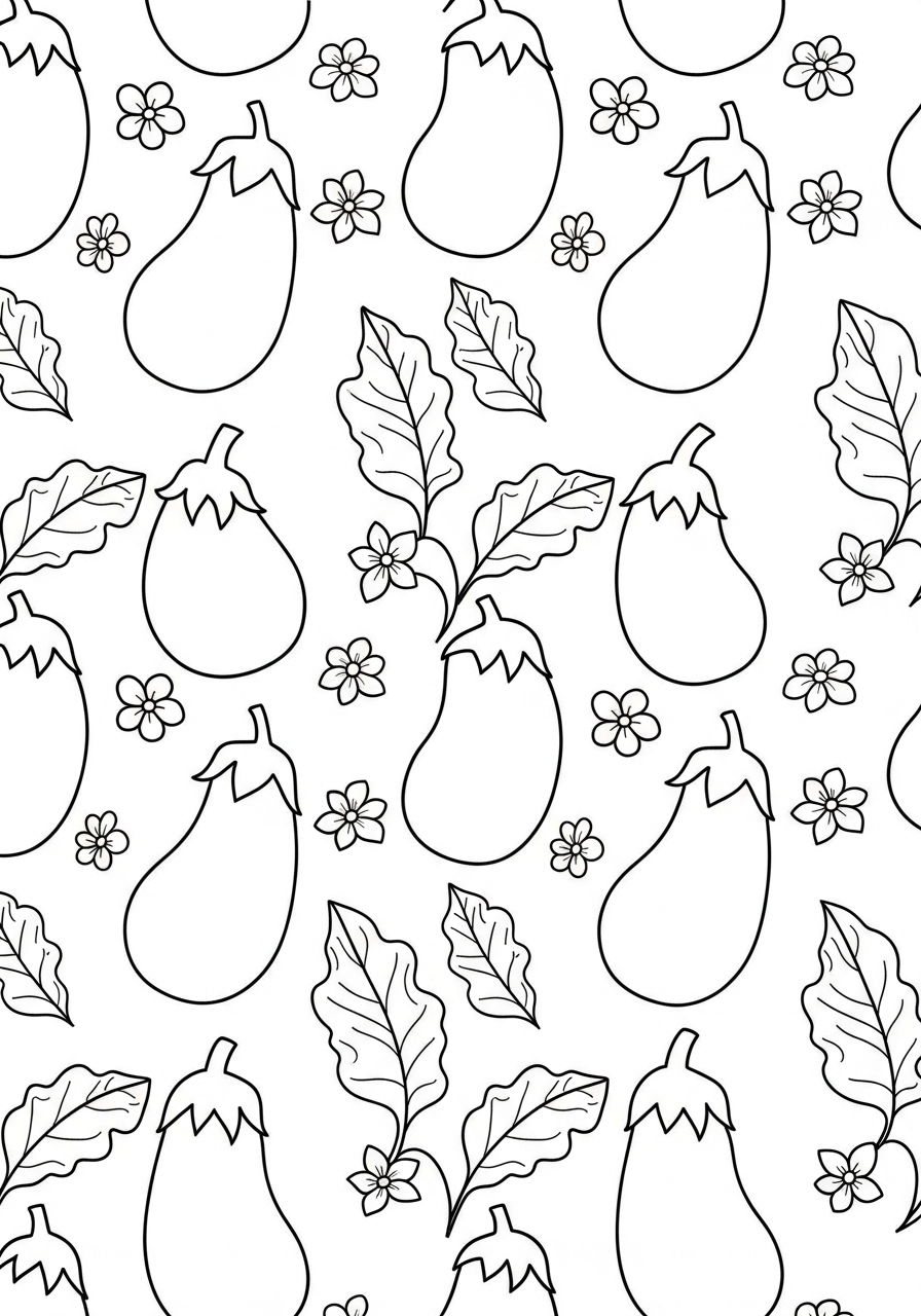 disegni da colorare melanzana per bambini