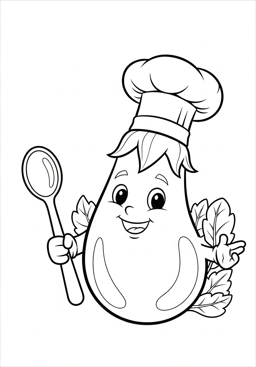 disegni facili di melanzana da colorare 1