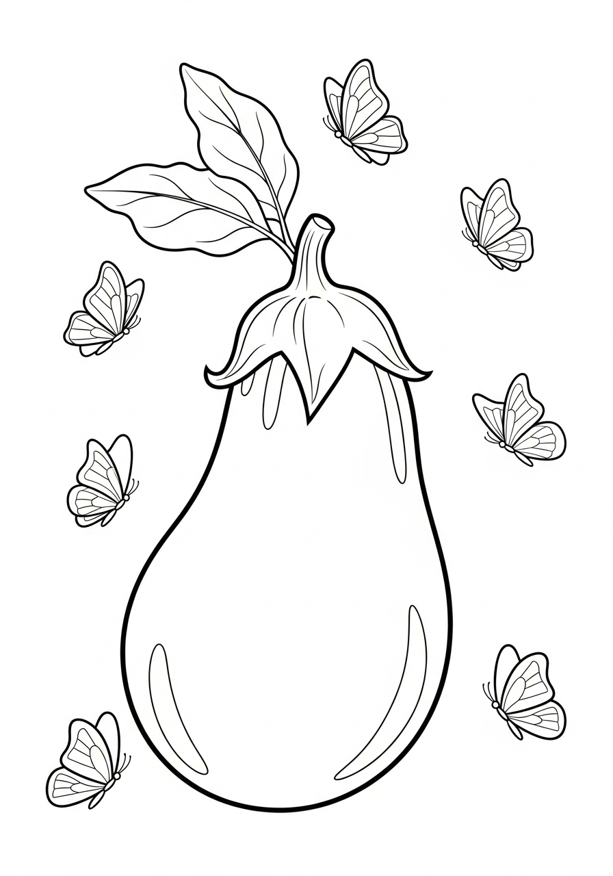 disegni facili di melanzana da colorare