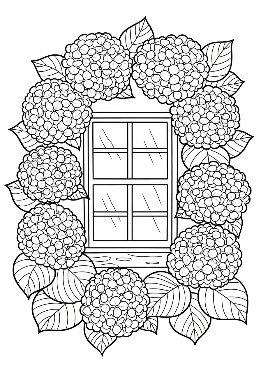 ortensia da colorare e stampare pdf