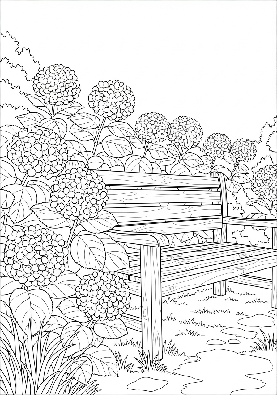 disegni da colorare gratis ortensia
