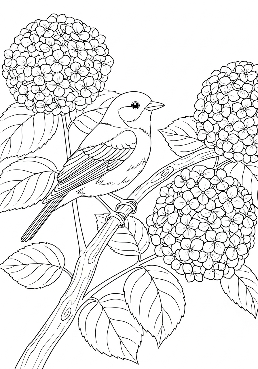 disegni ortensia da colorare online