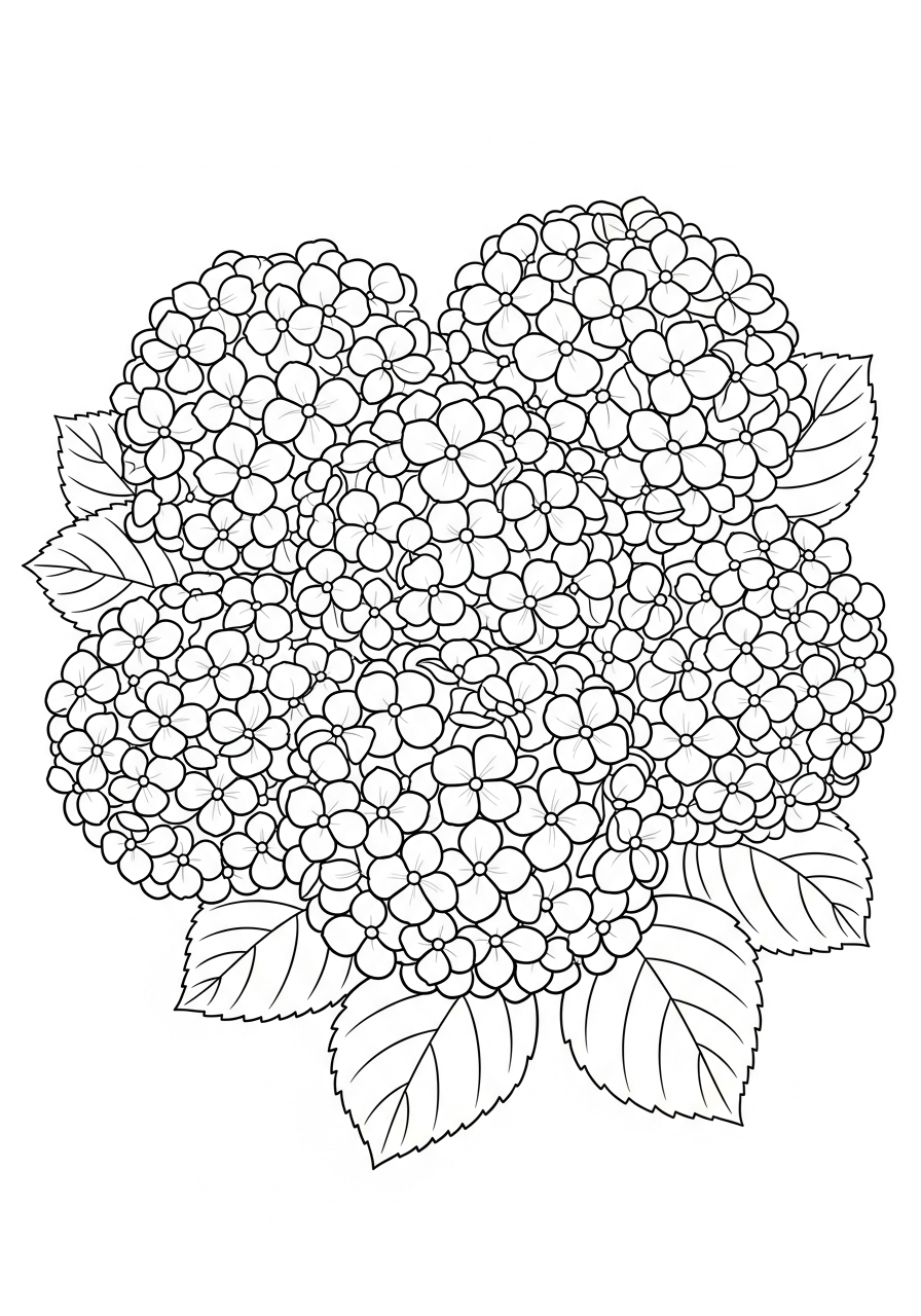 disegno ortensia da colorare 1