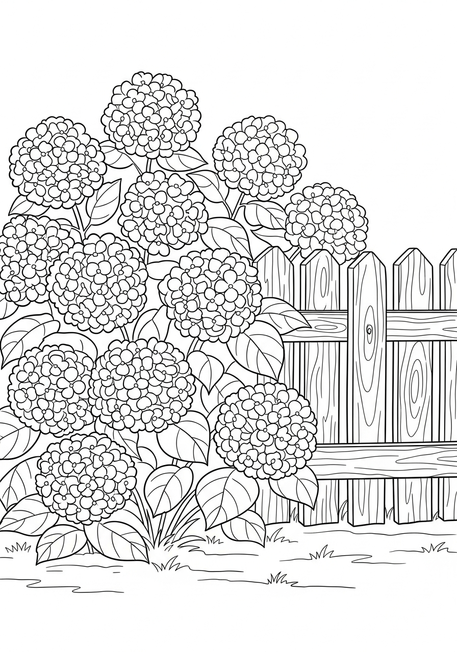 ortensia da colorare e stampare gratis