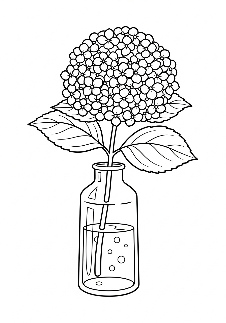 disegni ortensia da colorare pdf