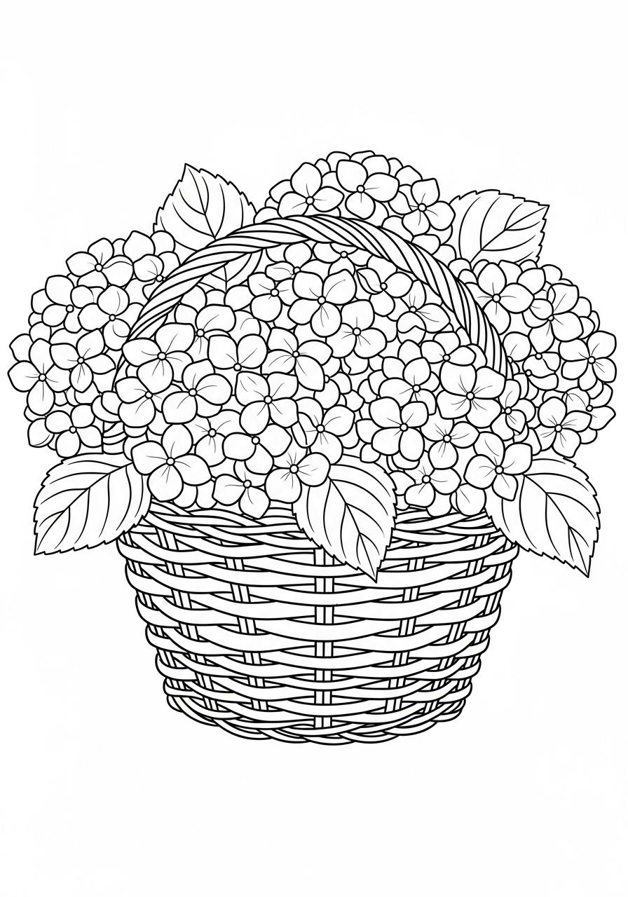disegno ortensia da colorare