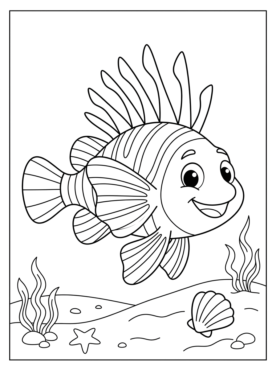 pesce leone da colorare e stampare 1